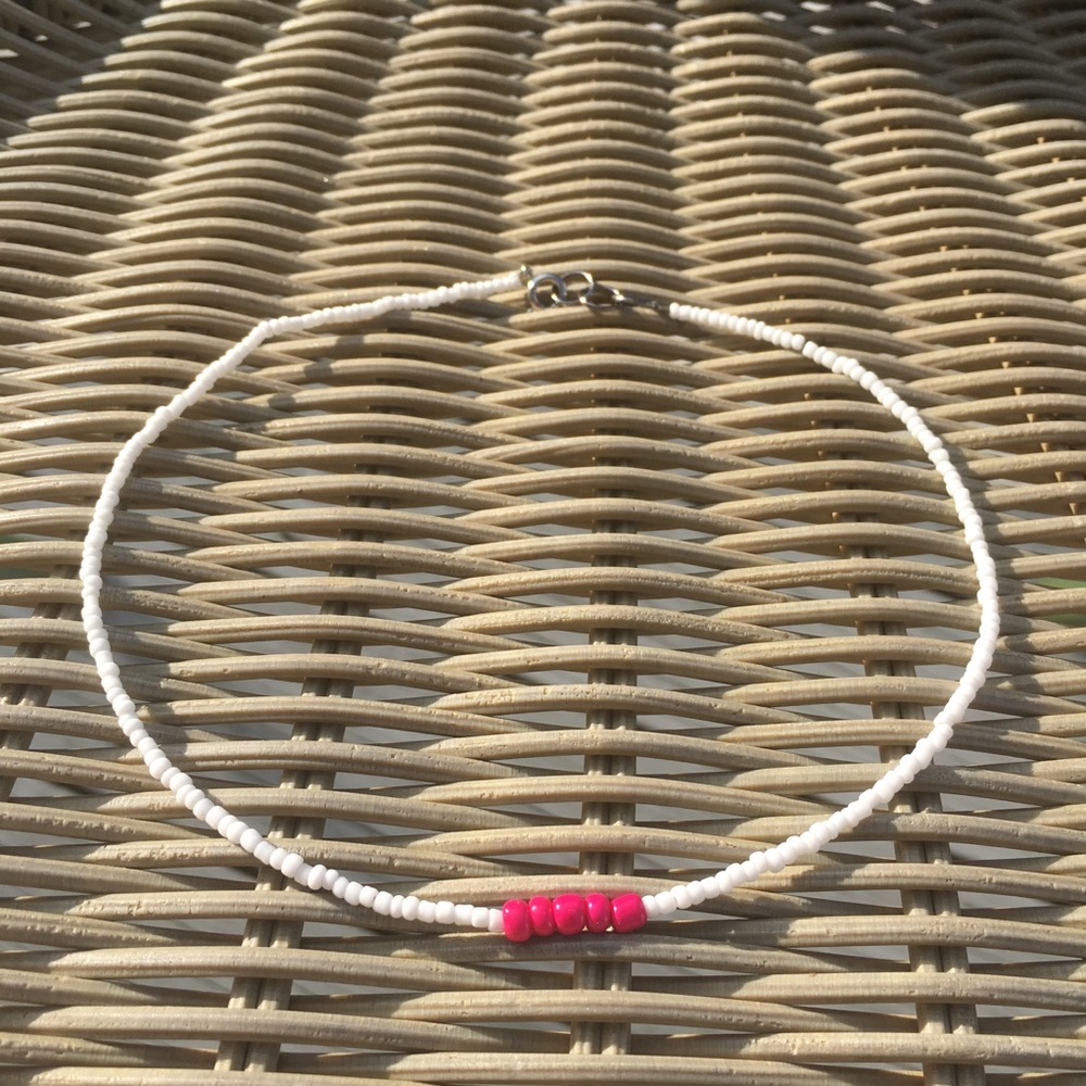 VSCO Seed Bead Burst of Pink Necklace/Choker